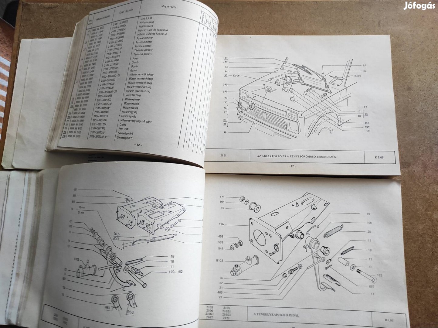 Lada 2101, 2103, 2106, 2107, 2121 alkatrészkatalógus