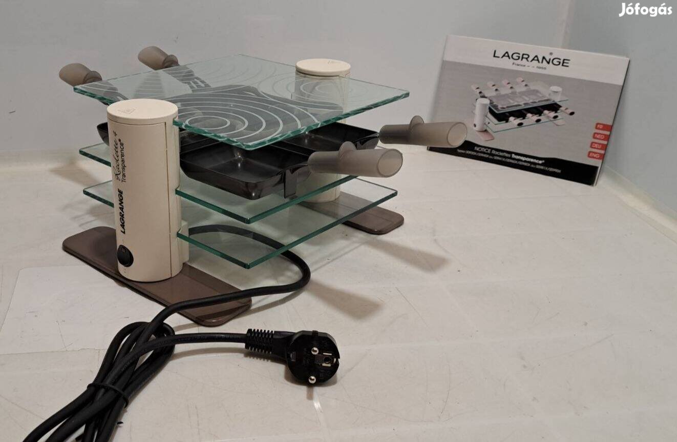 Lagrange üveglapos grill raclette sütő , 600 W, 4