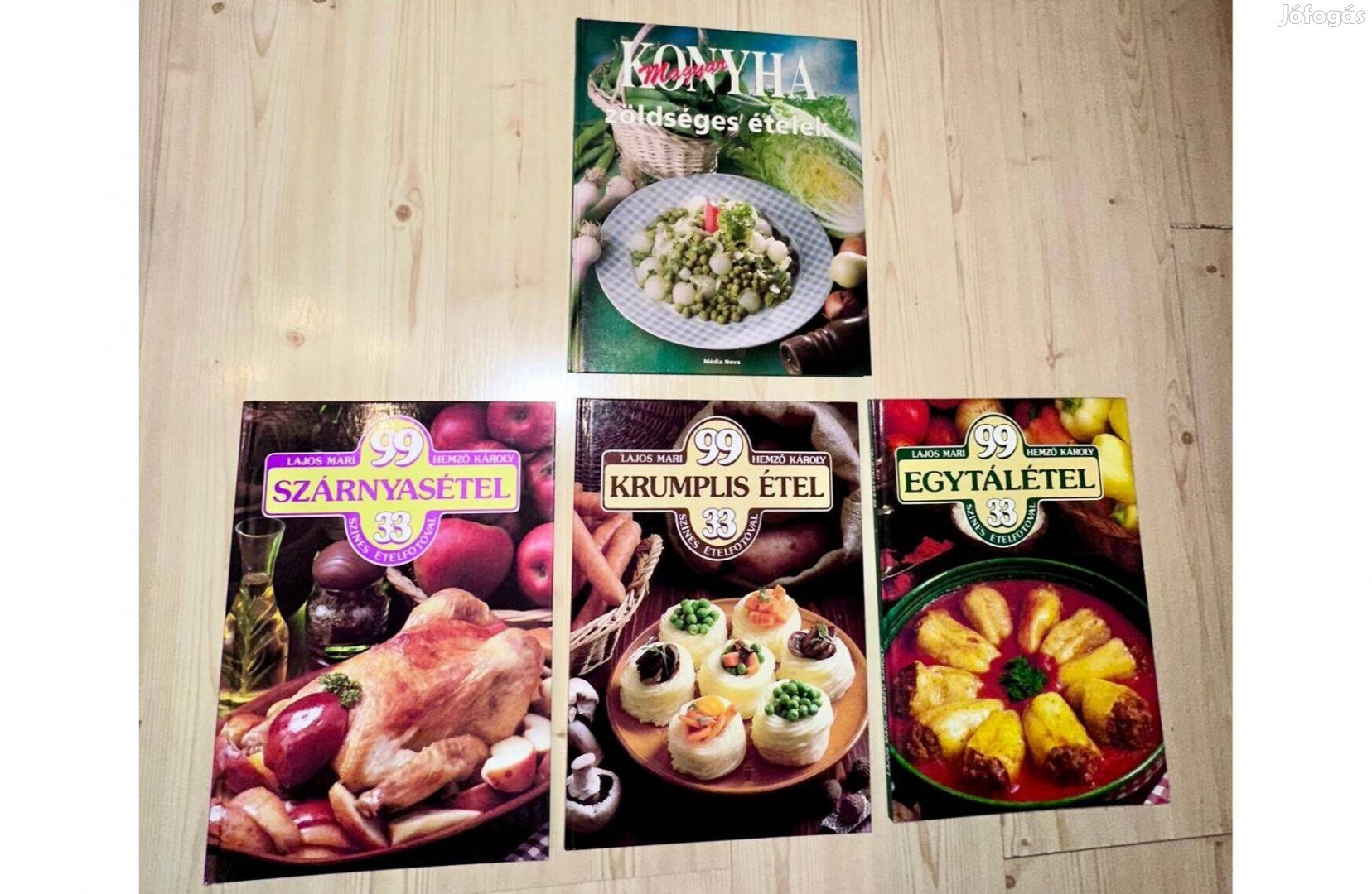 Lajos M.-Hemző K. 3 db szakácskönyve + zöldséges ételek
