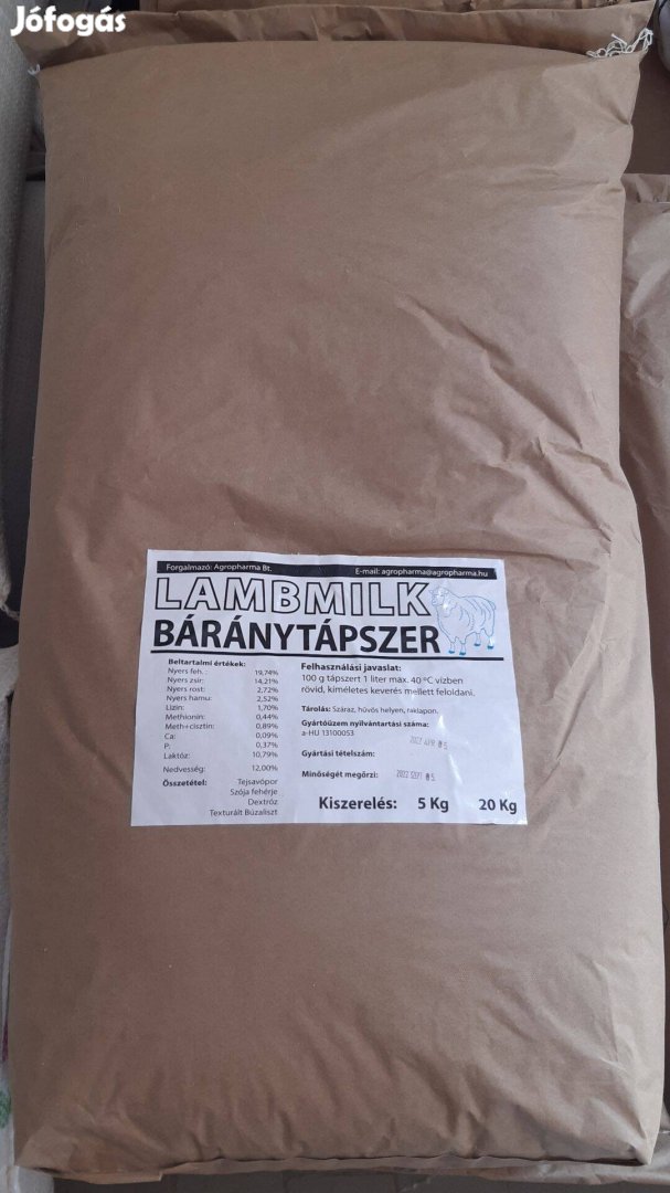 Lambmilk , bárány tejpor tejpótló tápszer tejpor kiszállítással 20 kg