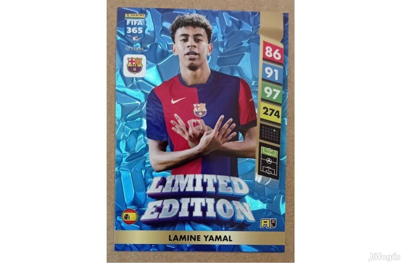 Lamine Yamal Barcelona Limited Edition focis kártya Panini FIFA 2025