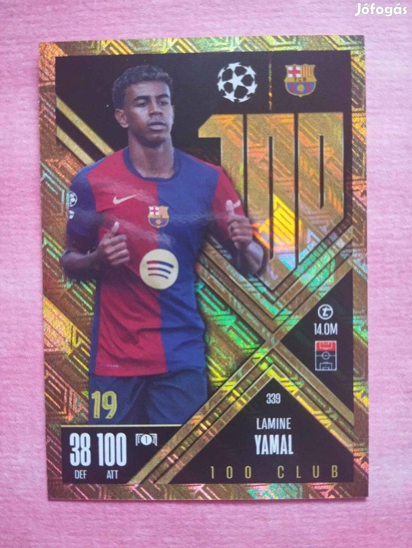 Lamine Yamal (Barcelona) 100 Club BL 2025 Extra focis kártya