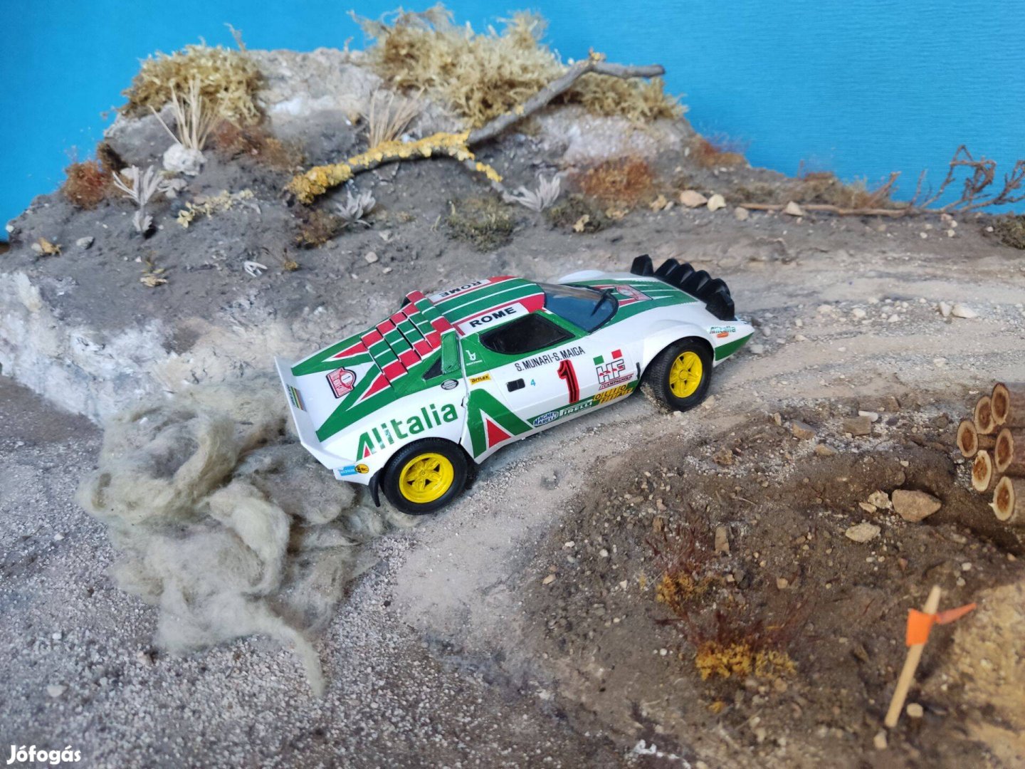 Lancia Stratos makett modell rally dioráma 1:24