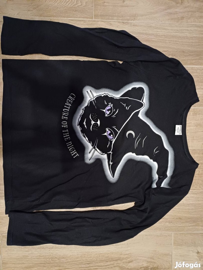 Lány 158164-es méretű hosszú ujjú póló, cicás