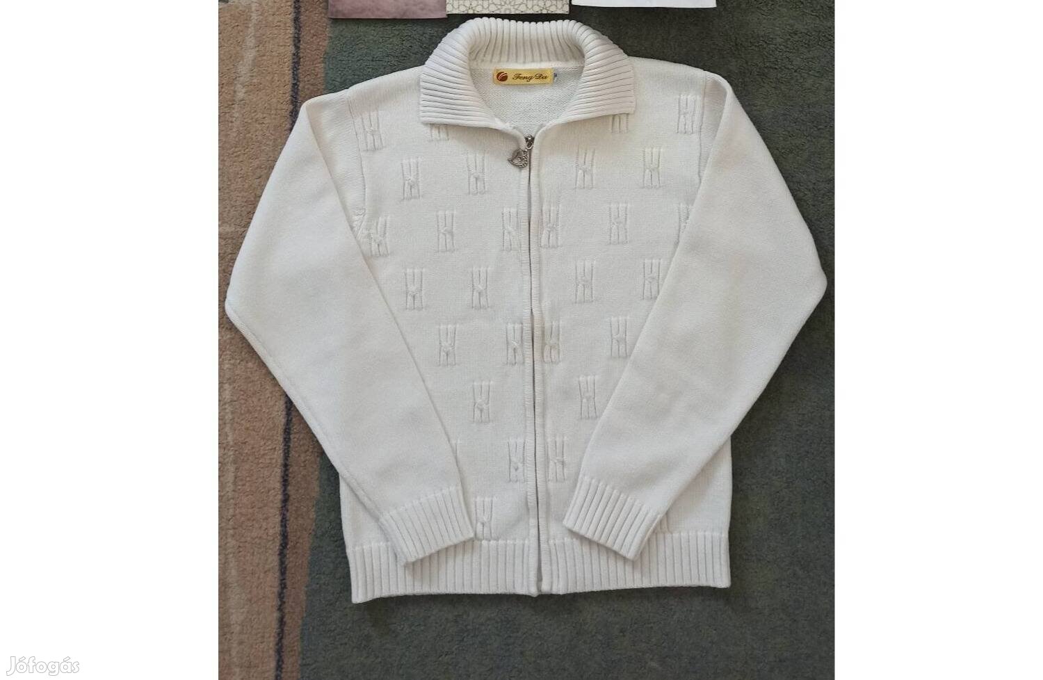 Lány fehér alkalmiünneplő kardigán