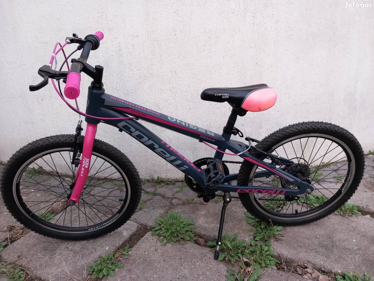 Lány kerékpár 20 Corelli Regina Mtb könnyűvázas grafit rózsaszín