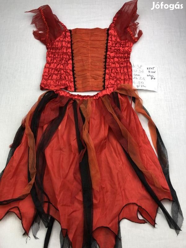 Lány ördög jelmez, boszorkány jelmez, halloween jelmez K245