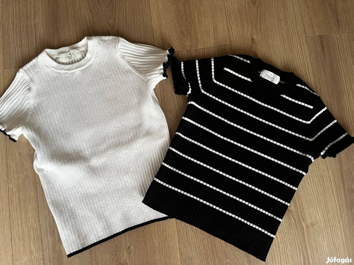 Lány póló fehér fekete alkalmi 122 128 H&M