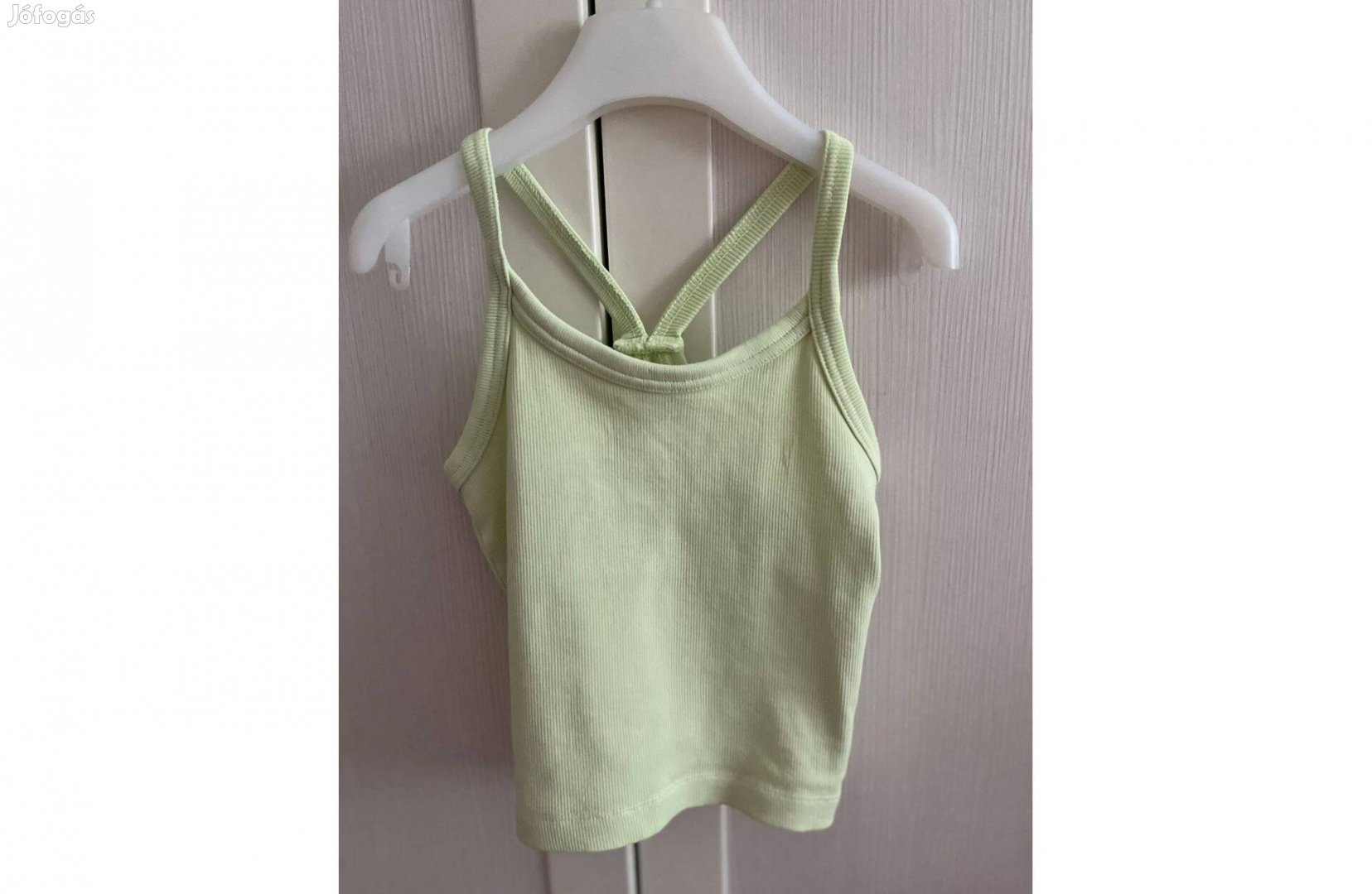 Lány póló top menta ujjatlan pamut 134 140 9 éves