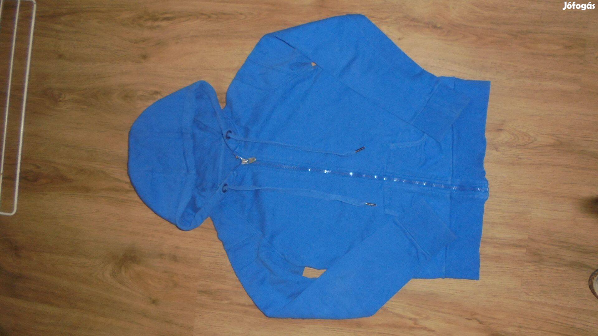 Lányka 164 vagy női XS kapucnis cipzáras pulóver - kék