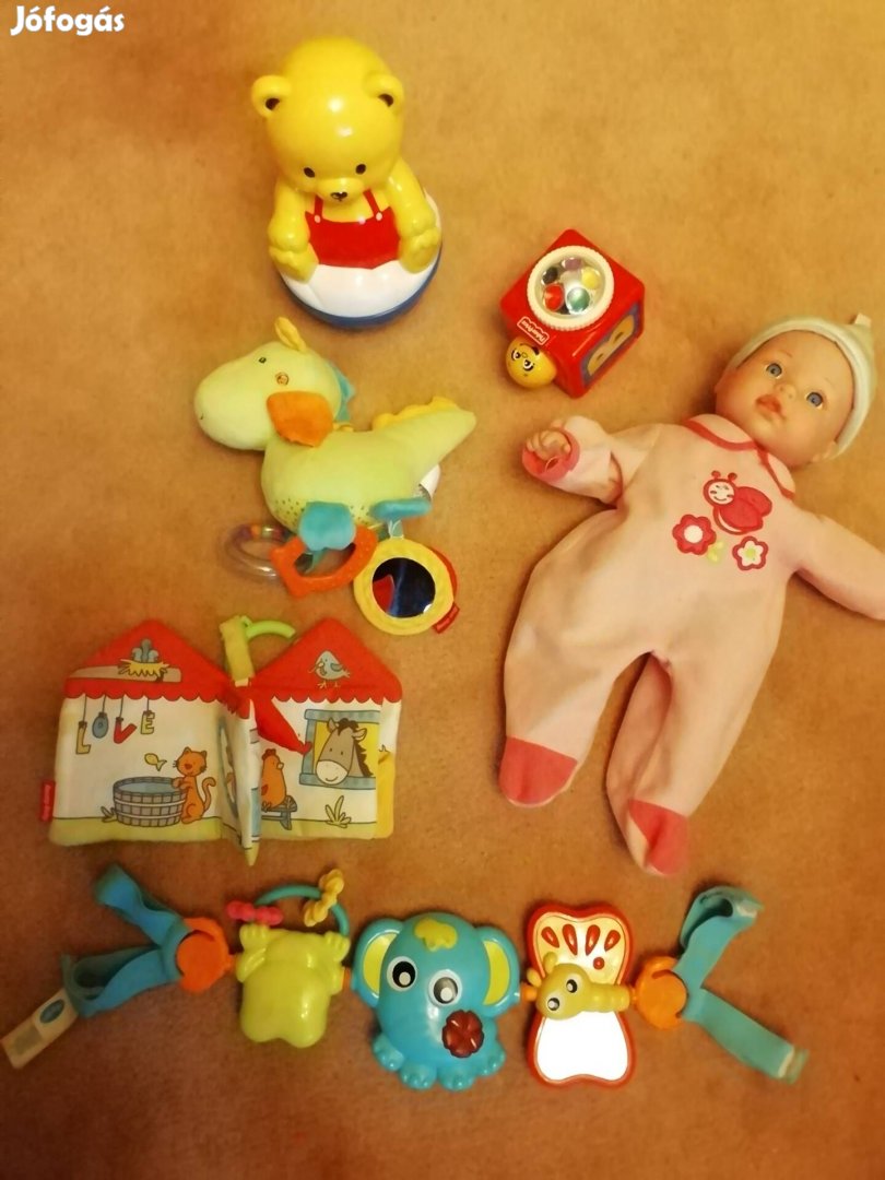 Lányka 1-2 év baba játék csomag (keljfeljancsi, könyvecske) 6 db. 