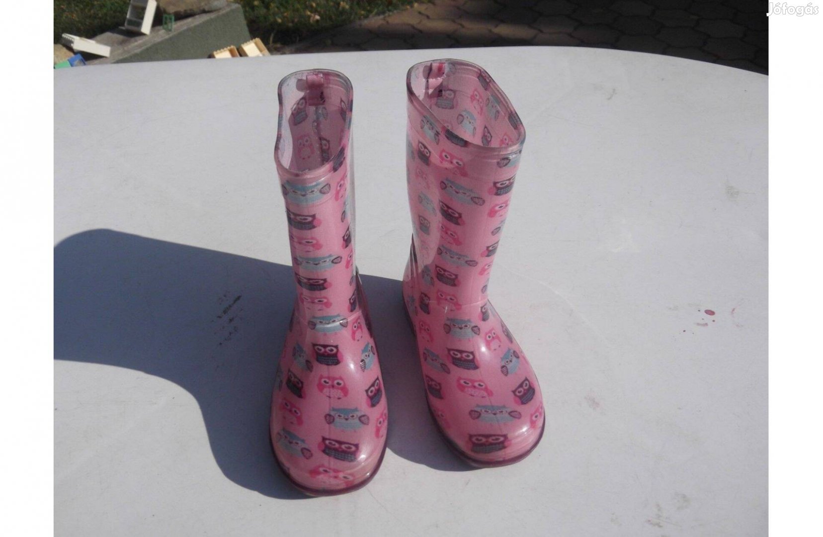 Lányka csizma - rózsaszínű, baglyos mintás - 25-26-os méret