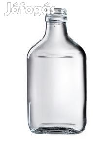 Lapos pálinkásüveg 0.2 Literes csavaros kupakkal (1141)