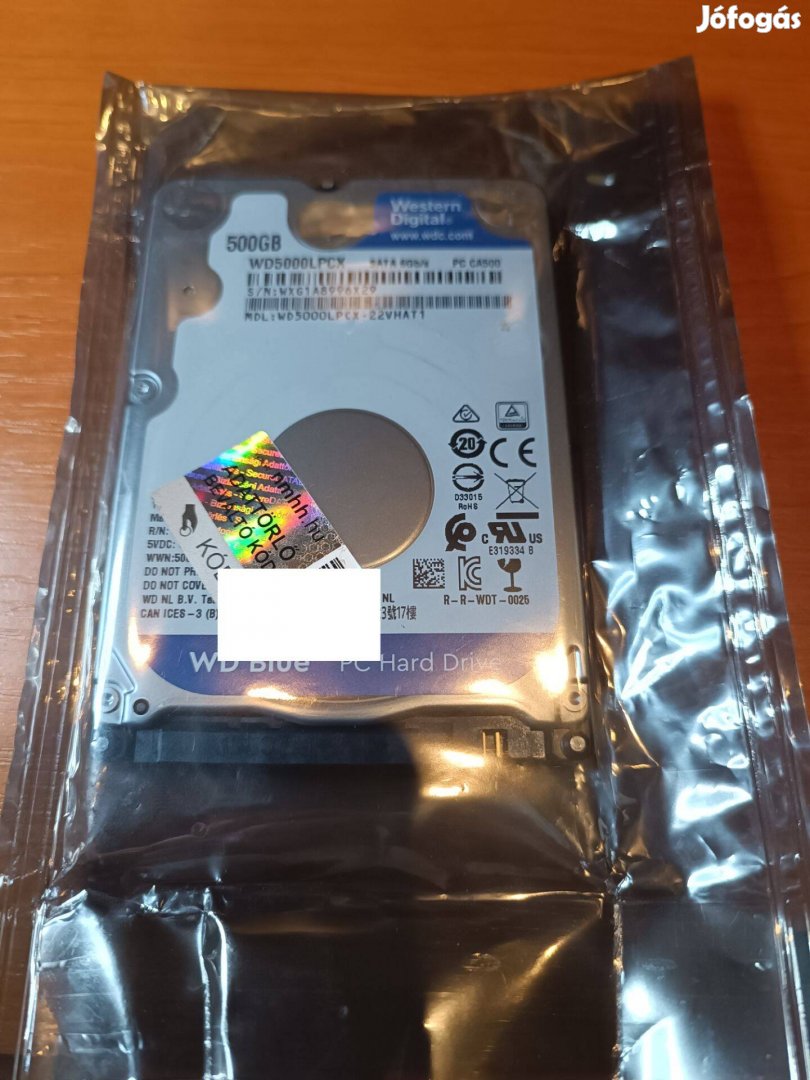 Laptop HDD 2,5 SATA vadi új! Zacsiban. 500GB