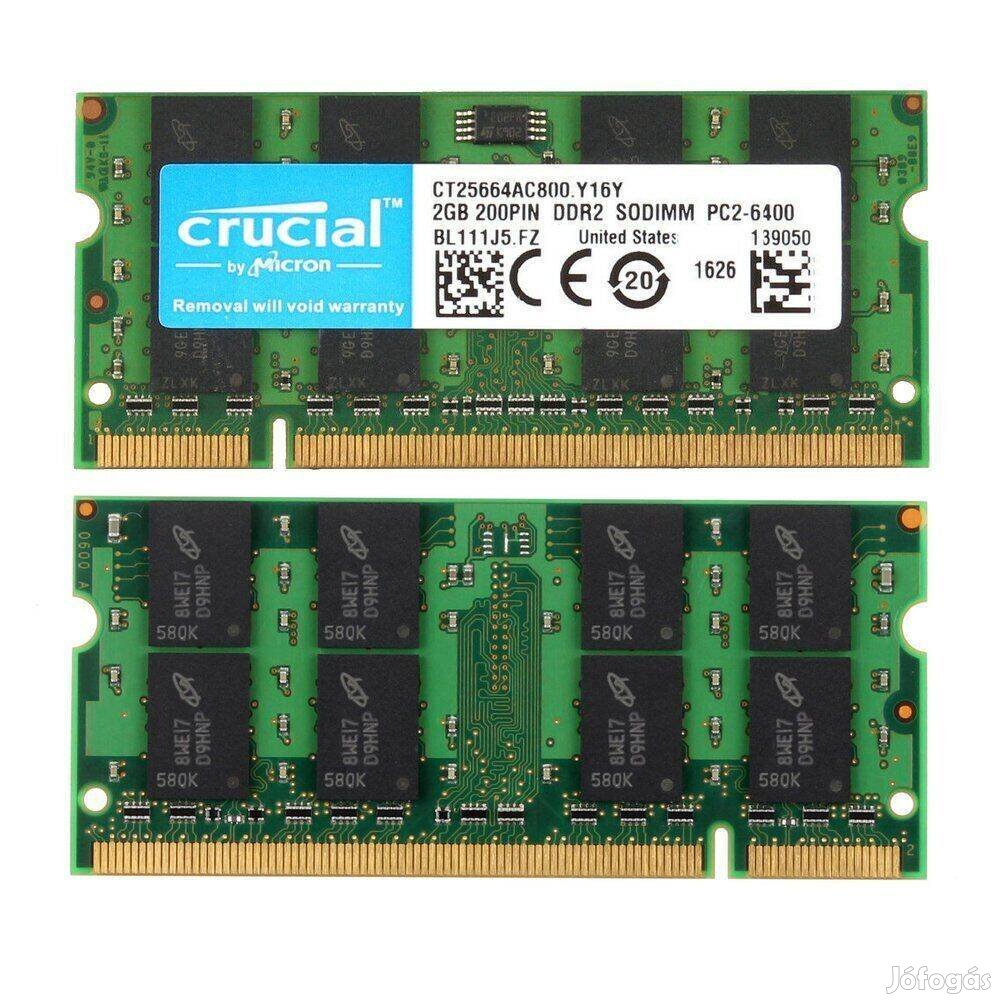 Laptop RAM PC2 800Mhz 4GB (2x 2GB)- Új