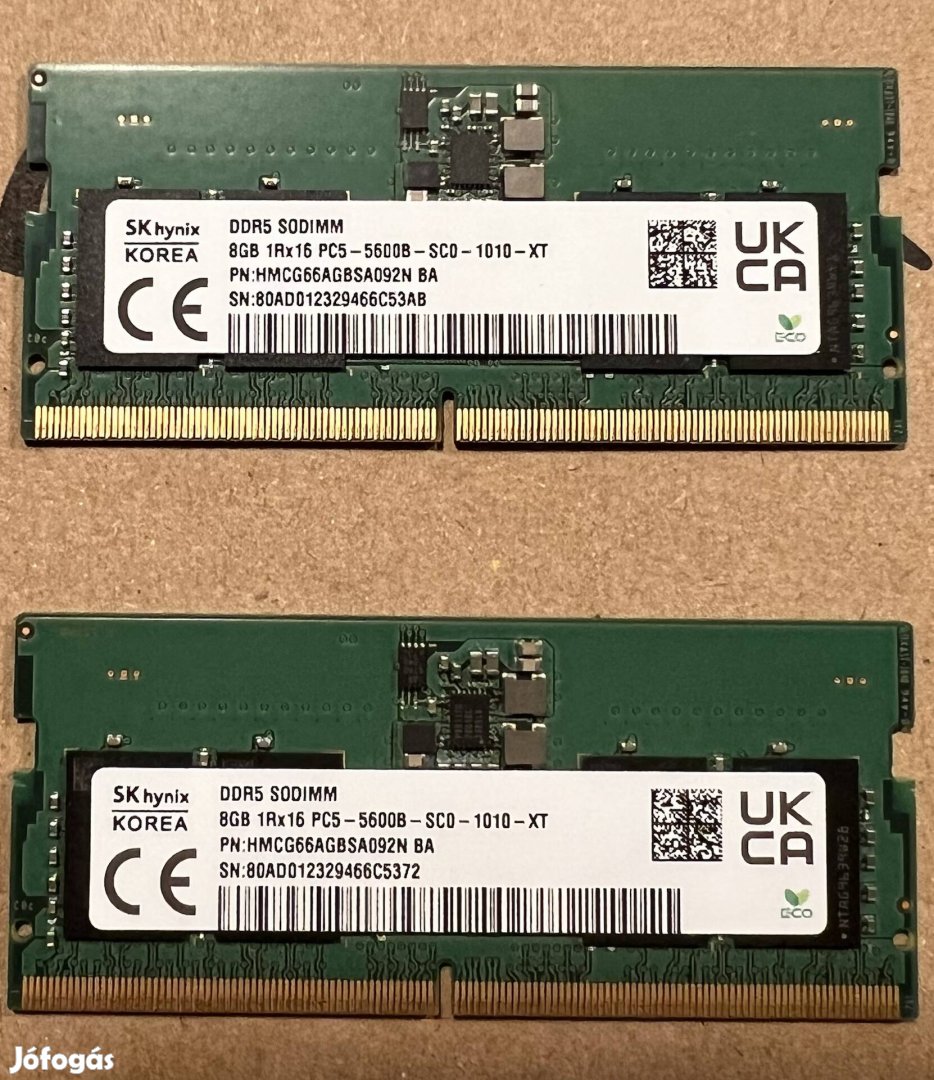 Laptop RAM - 2x8Gb Sodimm 5600 Mhz