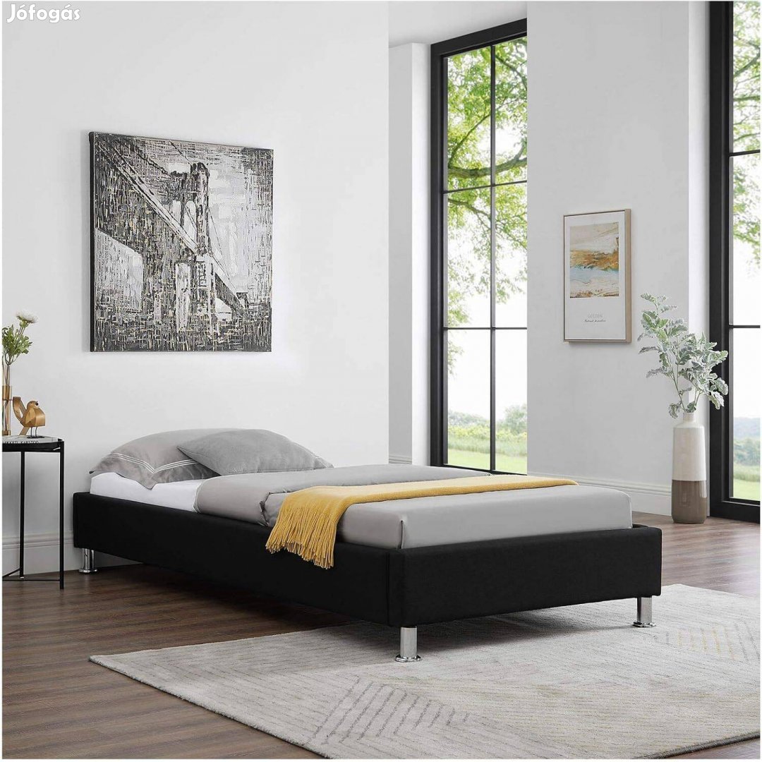 Laredo 90 x 200 szövet futon heverő ágyráccsal (fekete) 95074