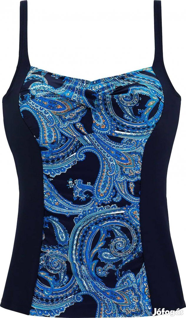 Lascana moletti sötétkék Paisley-mintás tankini top Új! 46C