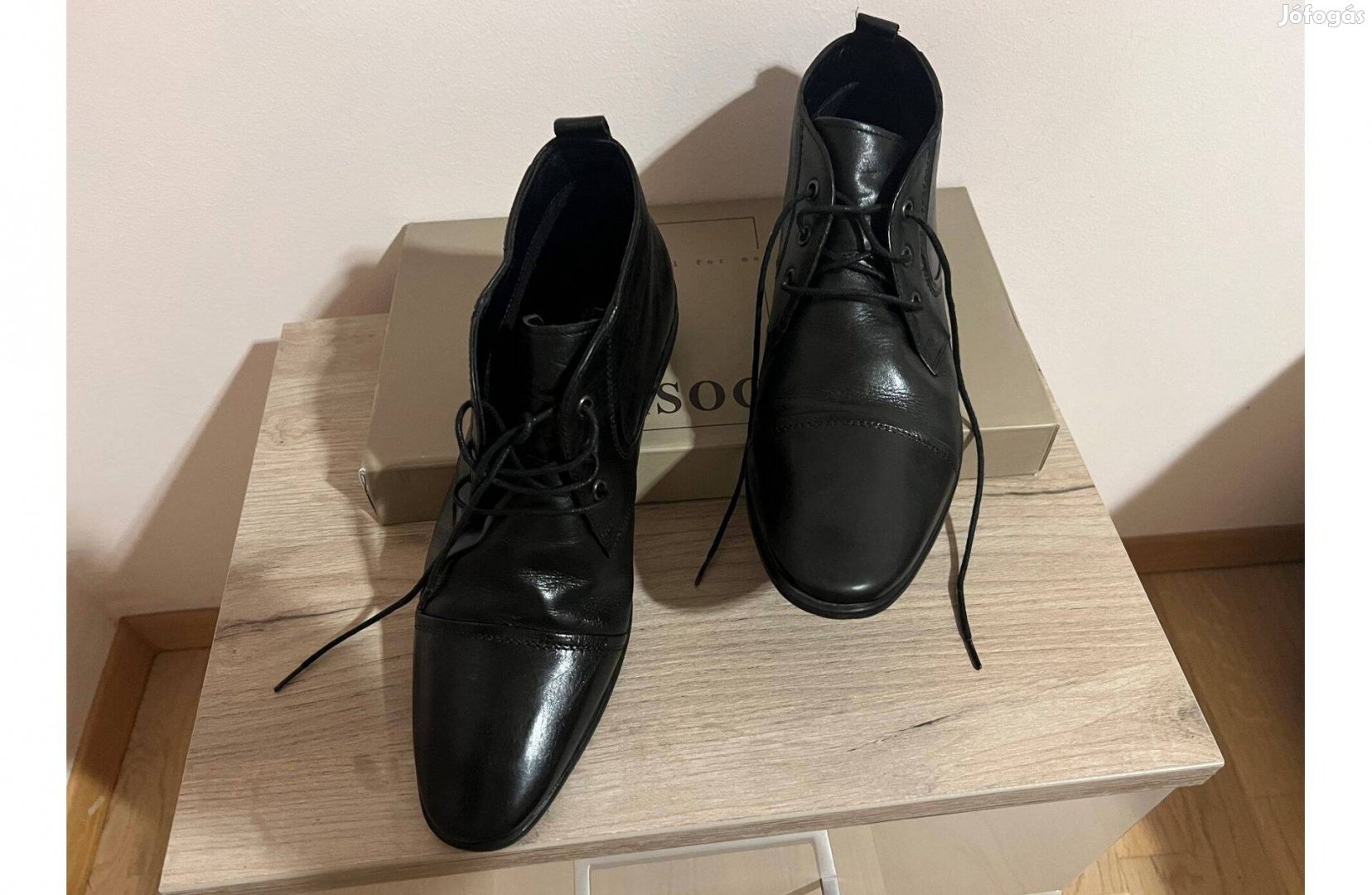 Lasocki férfi fekete elegáns bőr cipő, 41-es eladó