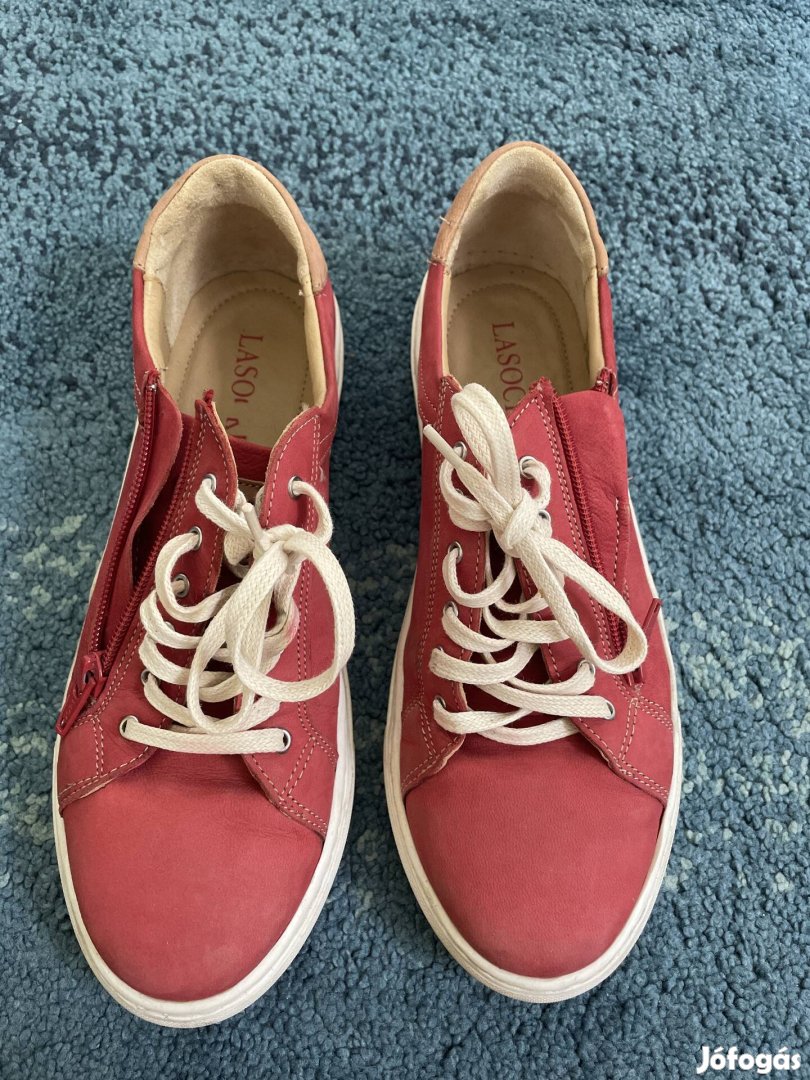 Lasocki piros bőr cipő