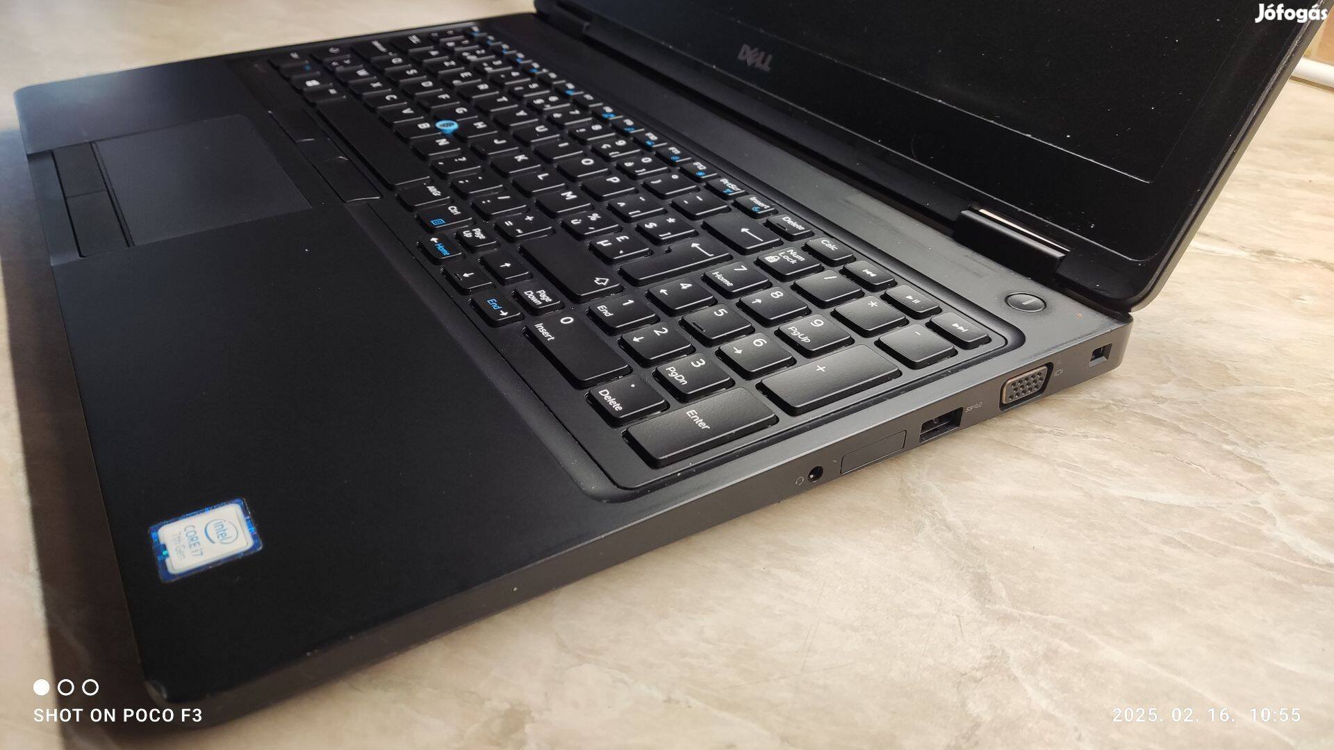 Latitude E5580 i7-7820HQ 8GB Ram, 256 GB SSD két videoval, Fullhd