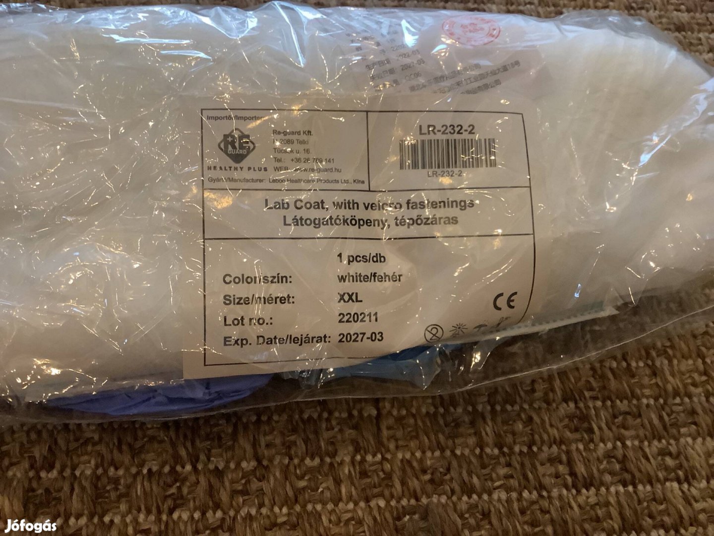 Látogató egységcsomag (köpeny, hajháló, maszk, lábzsák)