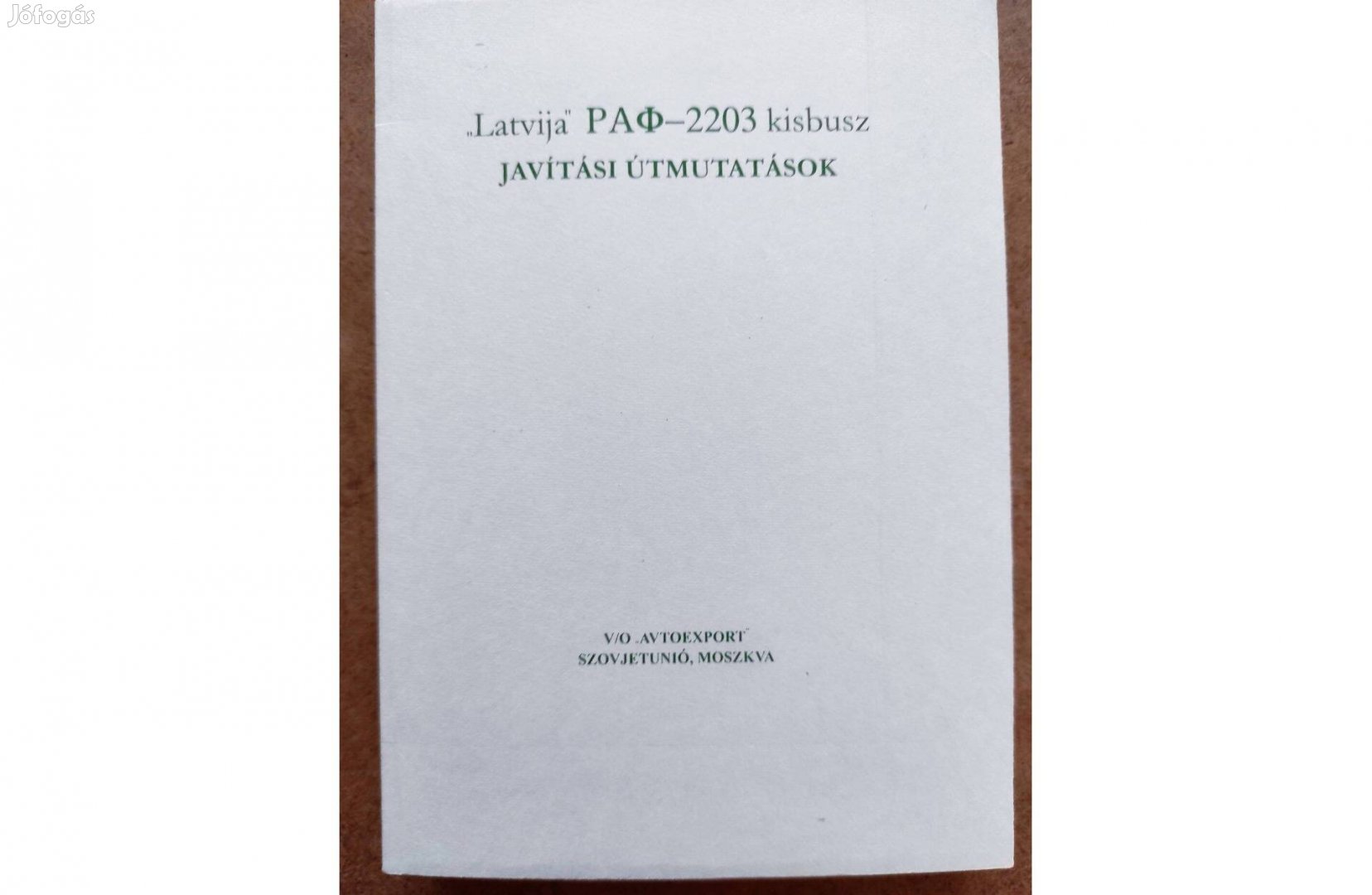 Latvija 2203 javítási karbantartási könyv
