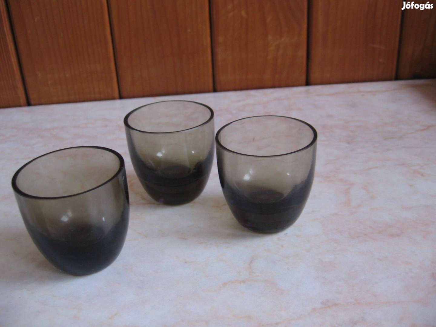 Lauscha üveg röviditalos pohár