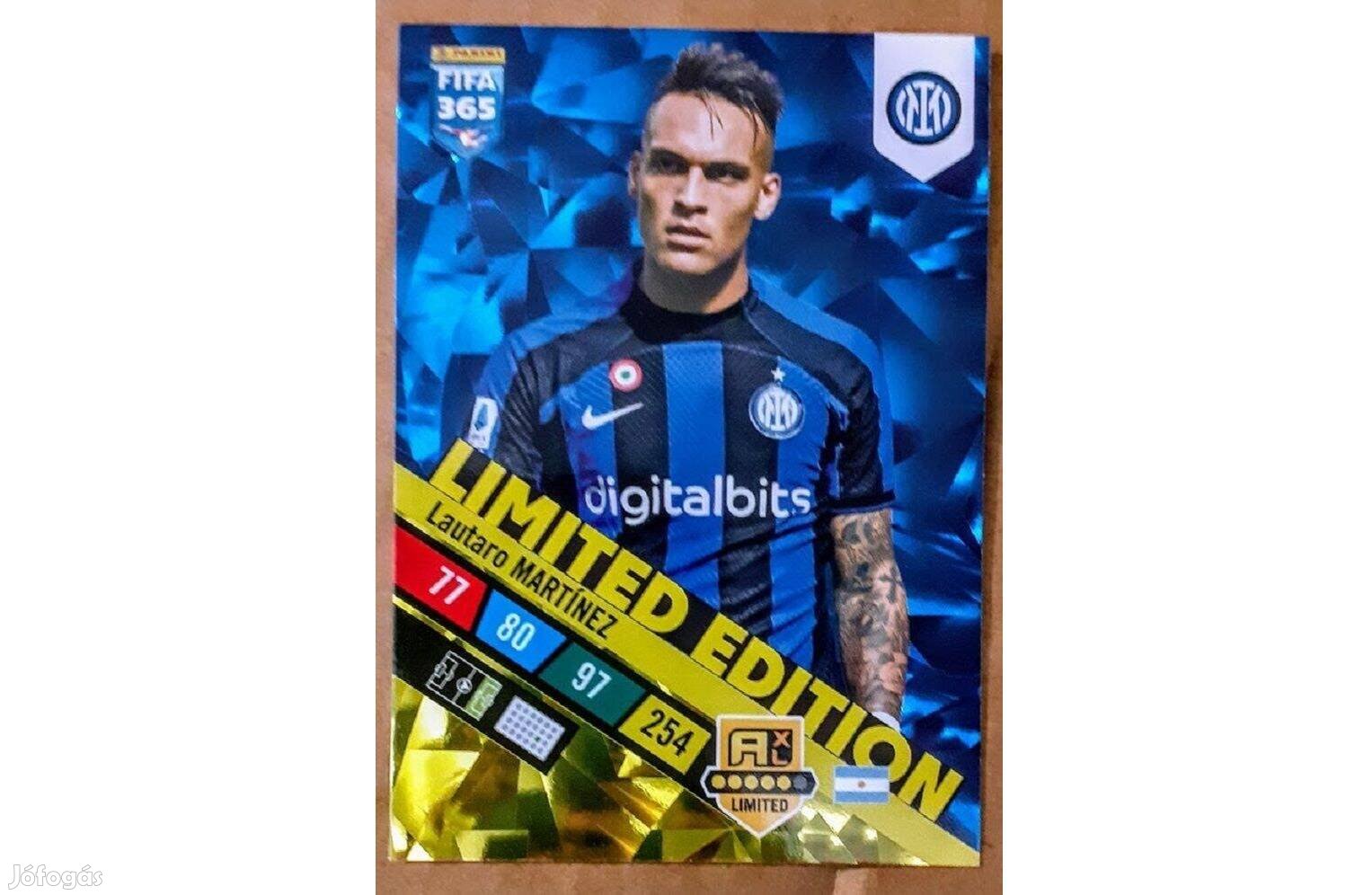 Lautaro Martínez Internazionale Limited focis kártya Panini 2023