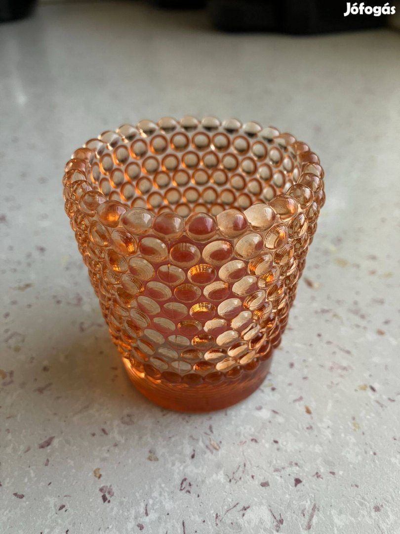 Lazacszínű üveg mécsestartó