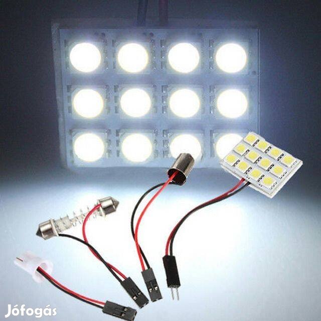 Ledes Autó izzó 12x 5050 LED Panel T10 / Szofita _