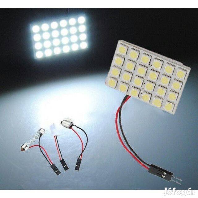Ledes Autó izzó 24x 5050 LED Panel T10 / Szofita _