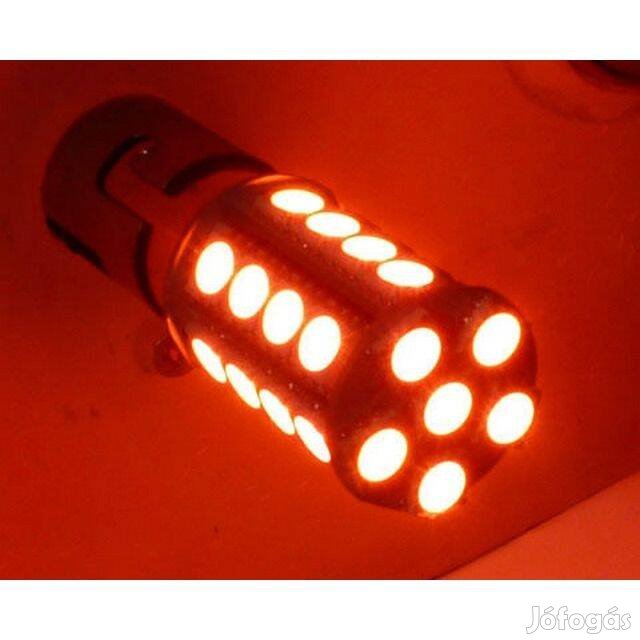 Ledes BA15s Izzó Piros 30x SMD LED Autó Lámpa 12V