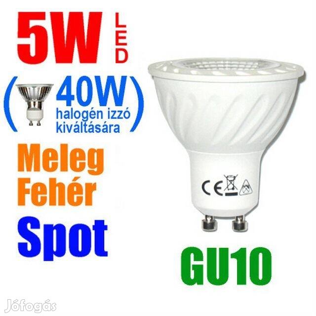 Ledes Izzó LED Égő Lámpa GU10 Melegfehér 5W SMD ()