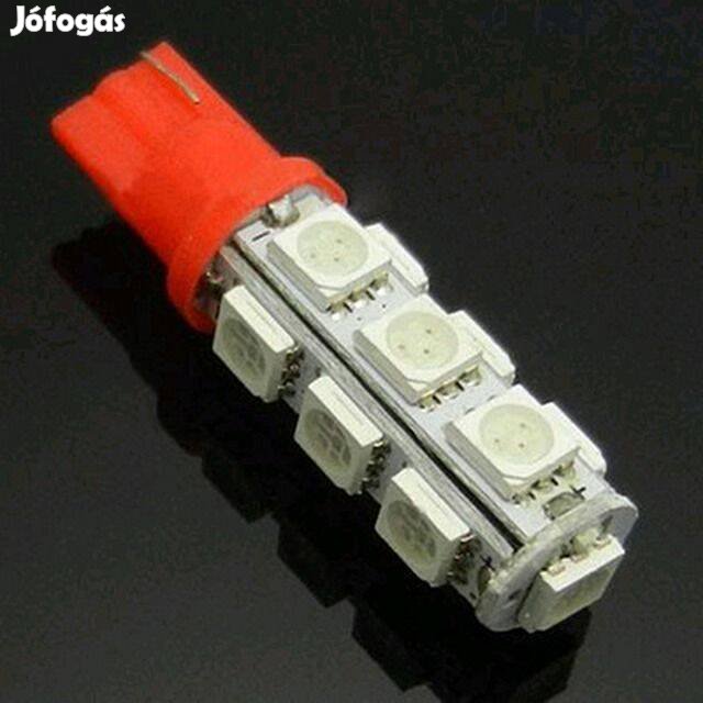 Ledes T10 Autó Izzó 13 SMD LED ( 5050 ) 12V Piros ()