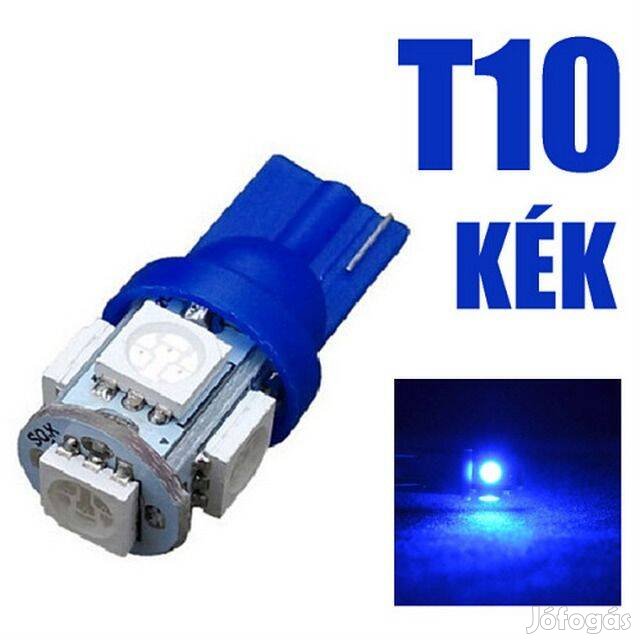 Ledes T10 Autó Izzó 5 SMD LED ( 5050 ) 12V Kék ()