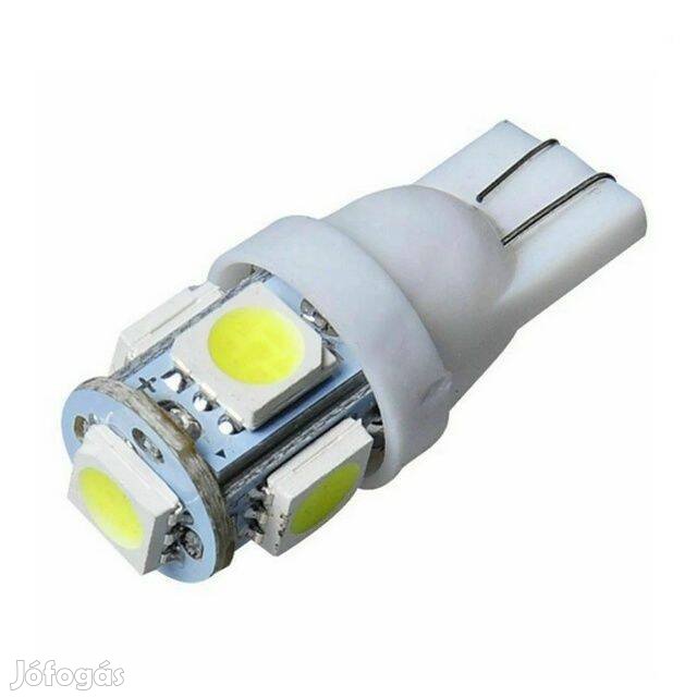 Ledes T10 Izzó 5 SMD LED 5050 Autó Lámpa 12V