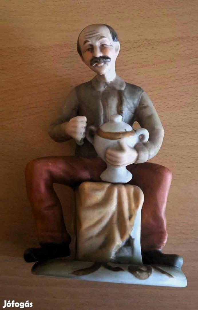 Lefton Biscuit vintázs porcelán fazekas figura