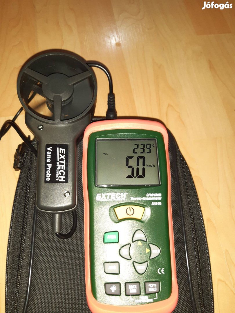 Légáramlásmérő, szélmérő és hőmérő, Extech AN-100