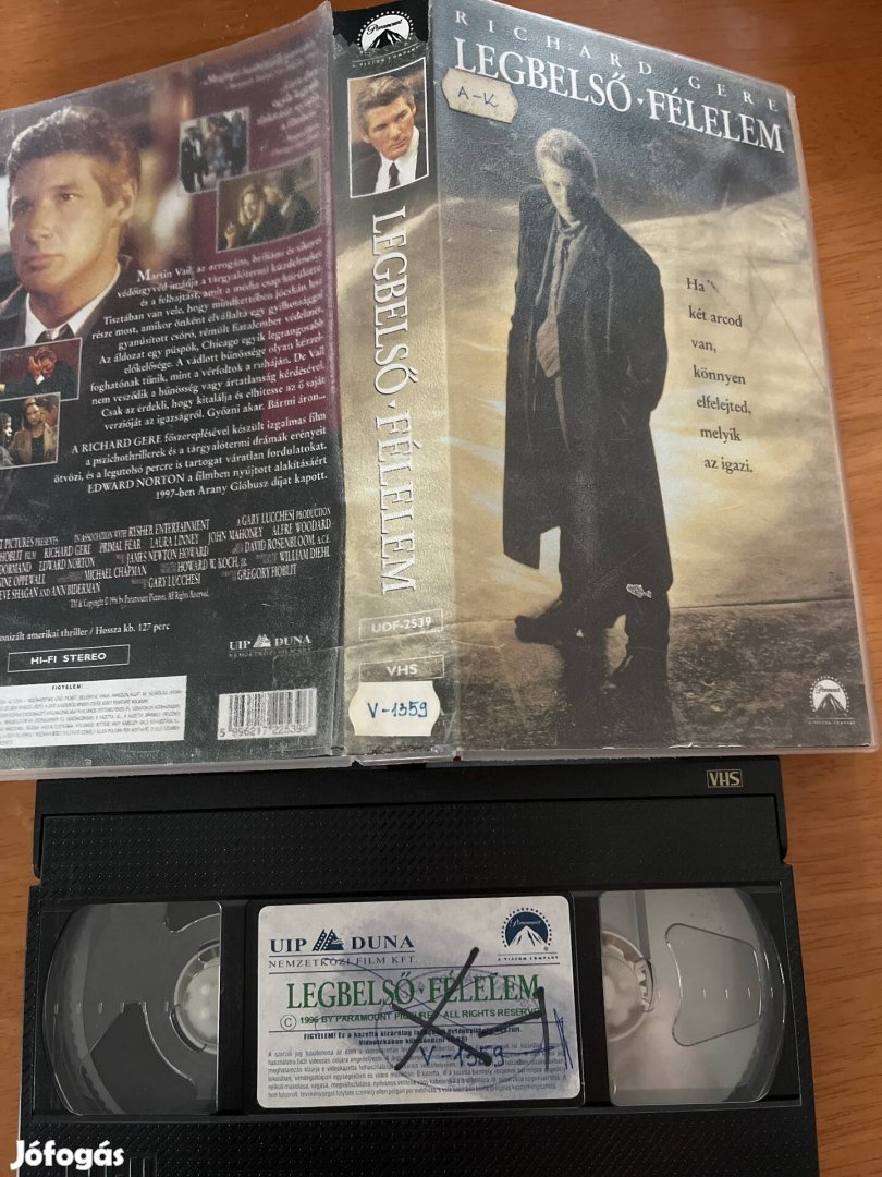 Legbelső félelem vhs