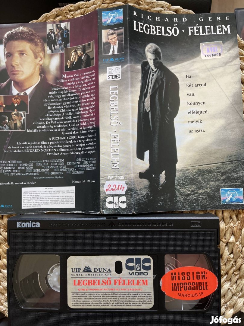 Legbelső félelem vhs