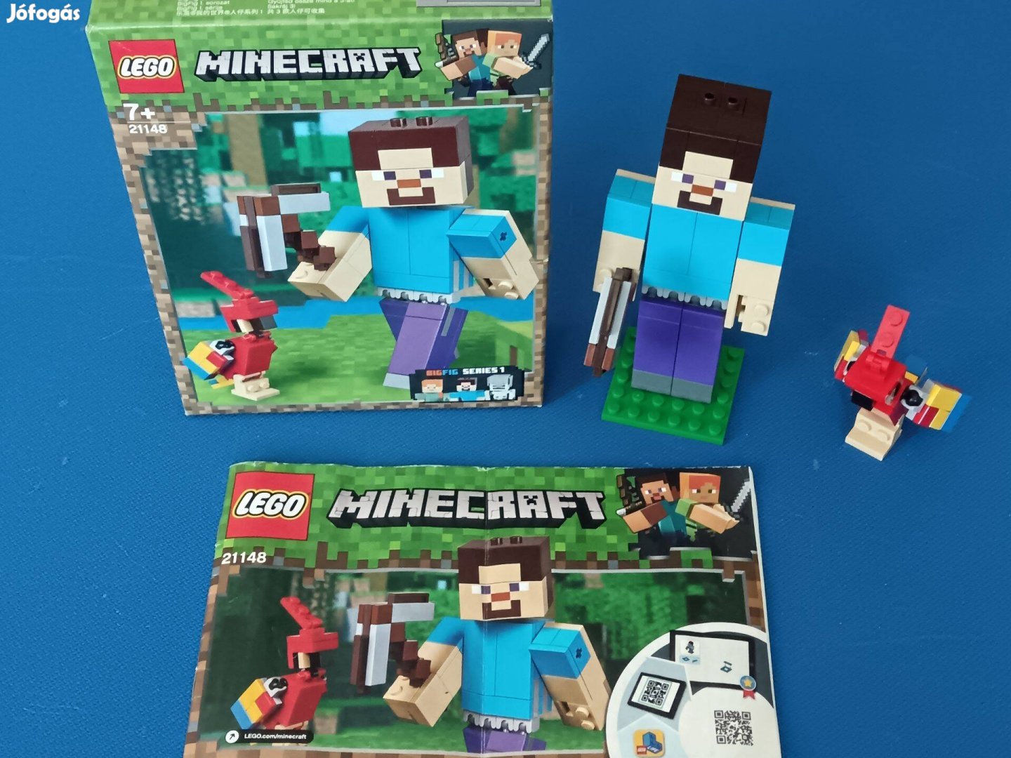 Lego 21148 Minecraft bigfig Steve with Parrot