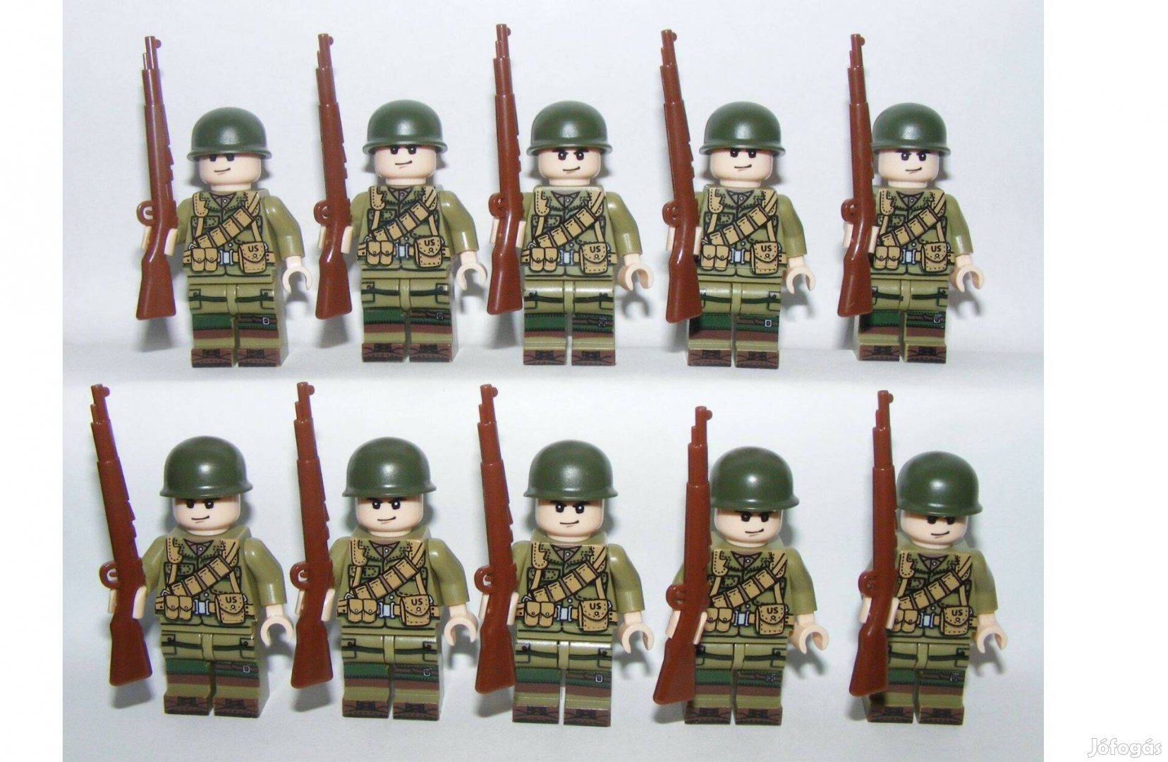 Lego 2. Világháborús Amerikai katonák 10db katona figura USA fegyver