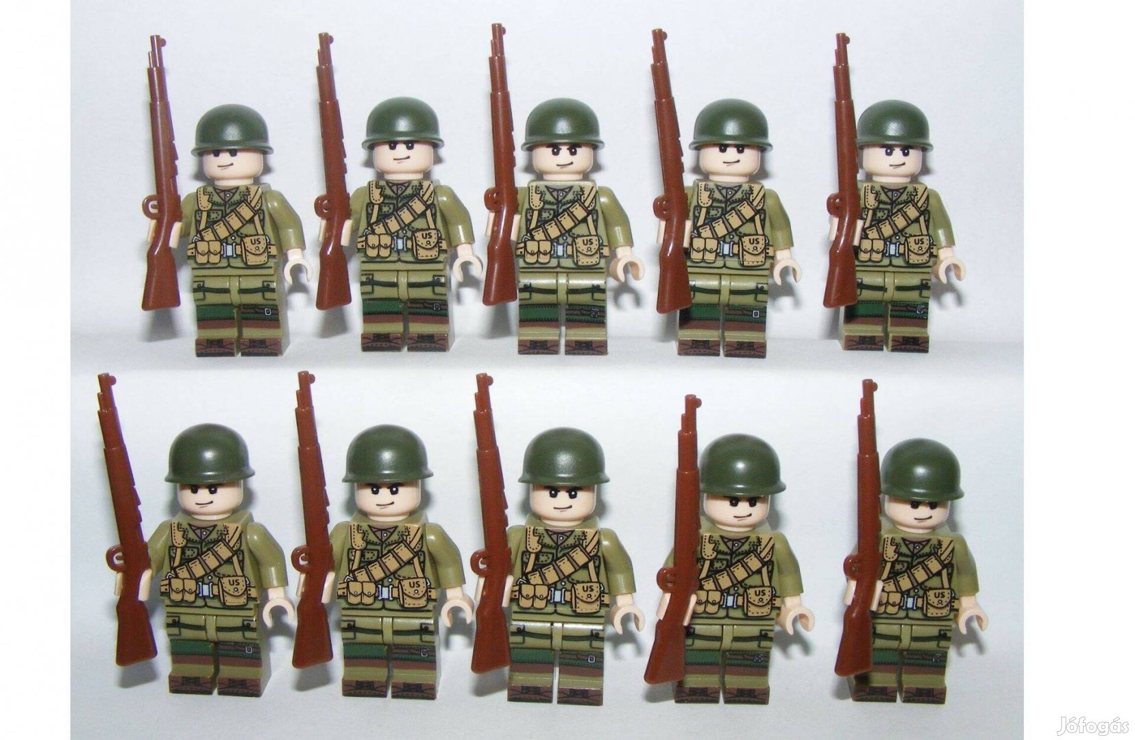 Lego 2. Világháborús Amerikai katonák 10db katona figura USA fegyver