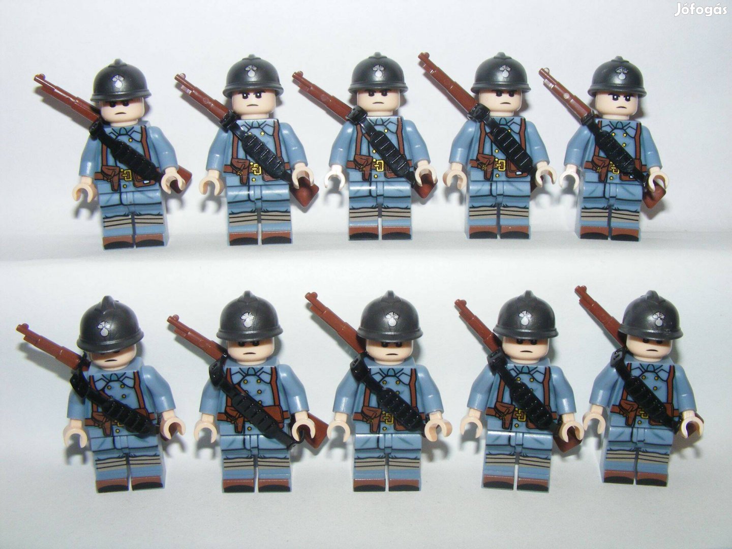 Lego 2. Világháborús FRA Francia katonák 10db figura katona + fegyver