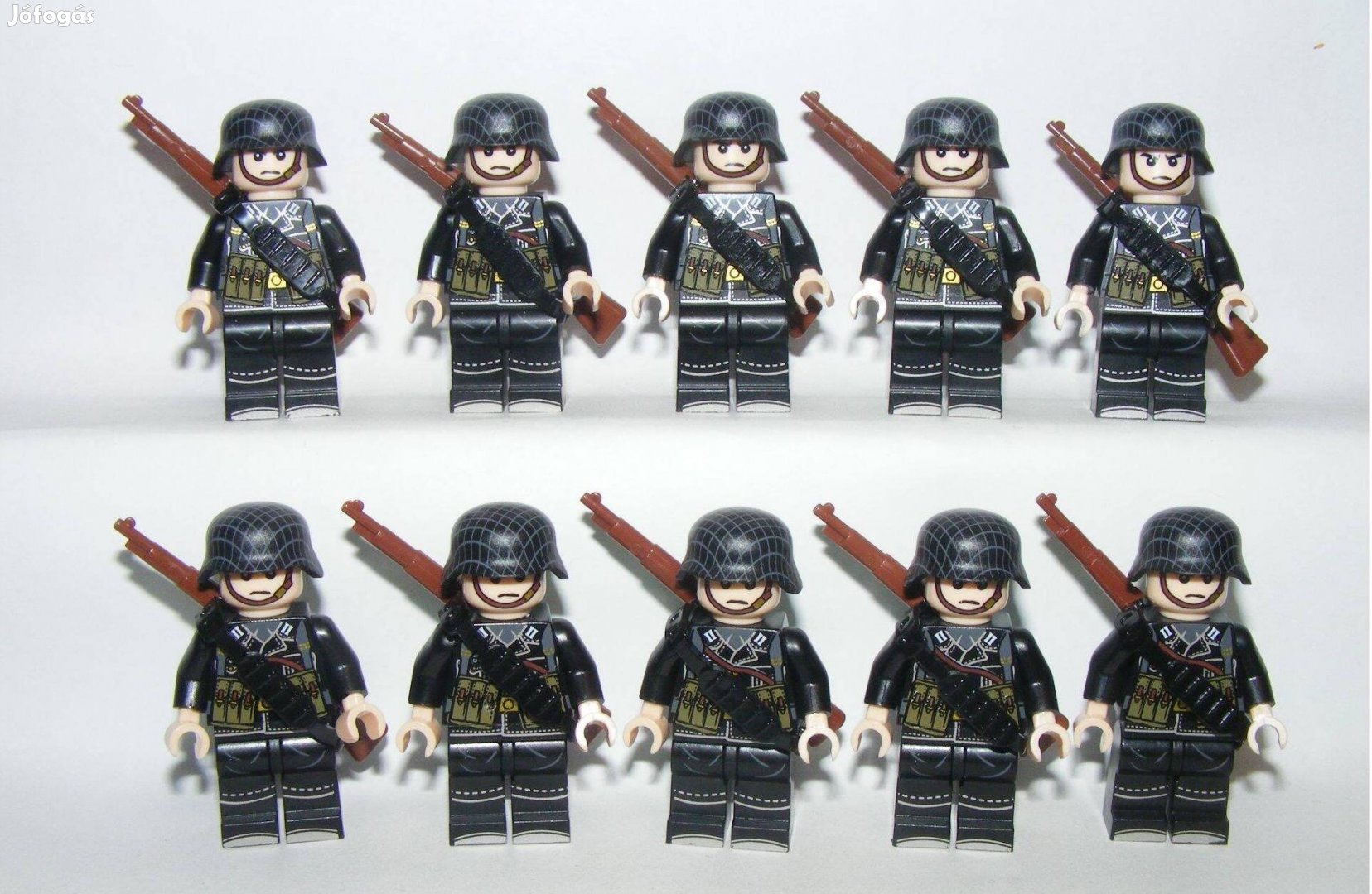 Lego 2. Világháborús GER Német SS katonák 10db figura katona + fegyver