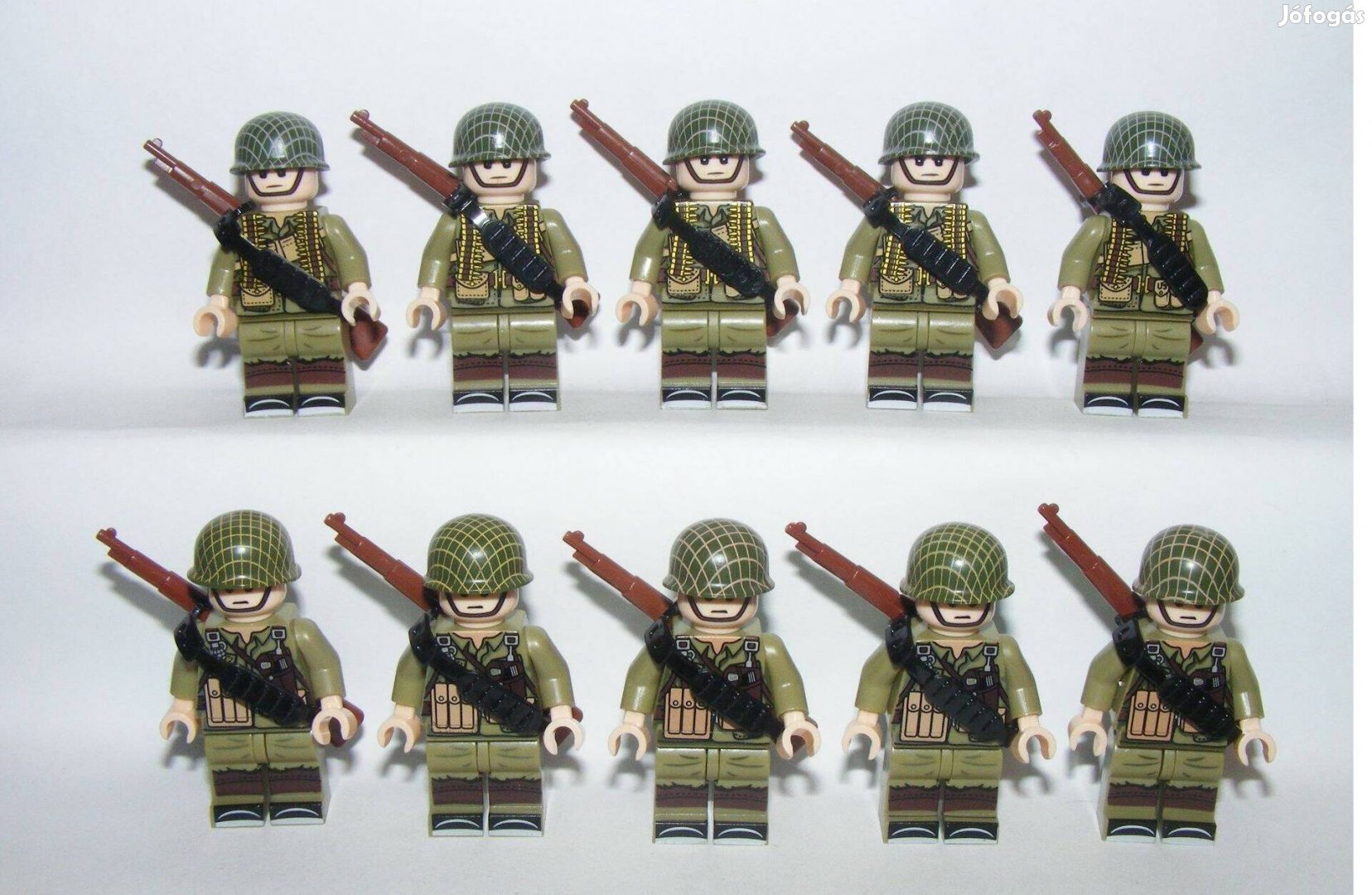 Lego 2. Világháborús USA amerikai katonák 5+5 db figura katona fegyver
