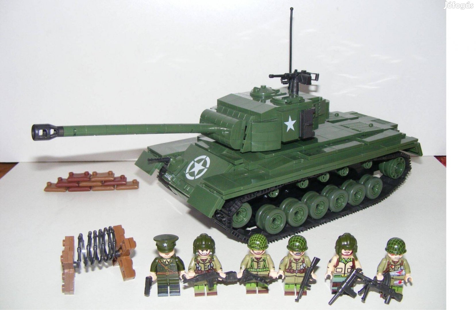 Lego 2. világháborús Amerikai US Pershing Tank 13x36x15cm 1010db Új