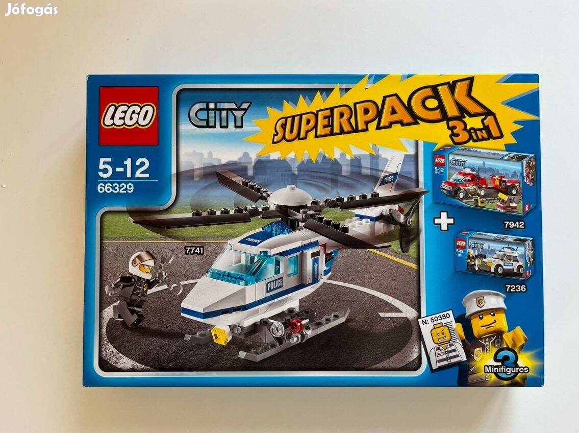 Lego 66329 Szett: Rendőrségi Helikopter + Autó + Tűzoltóautó