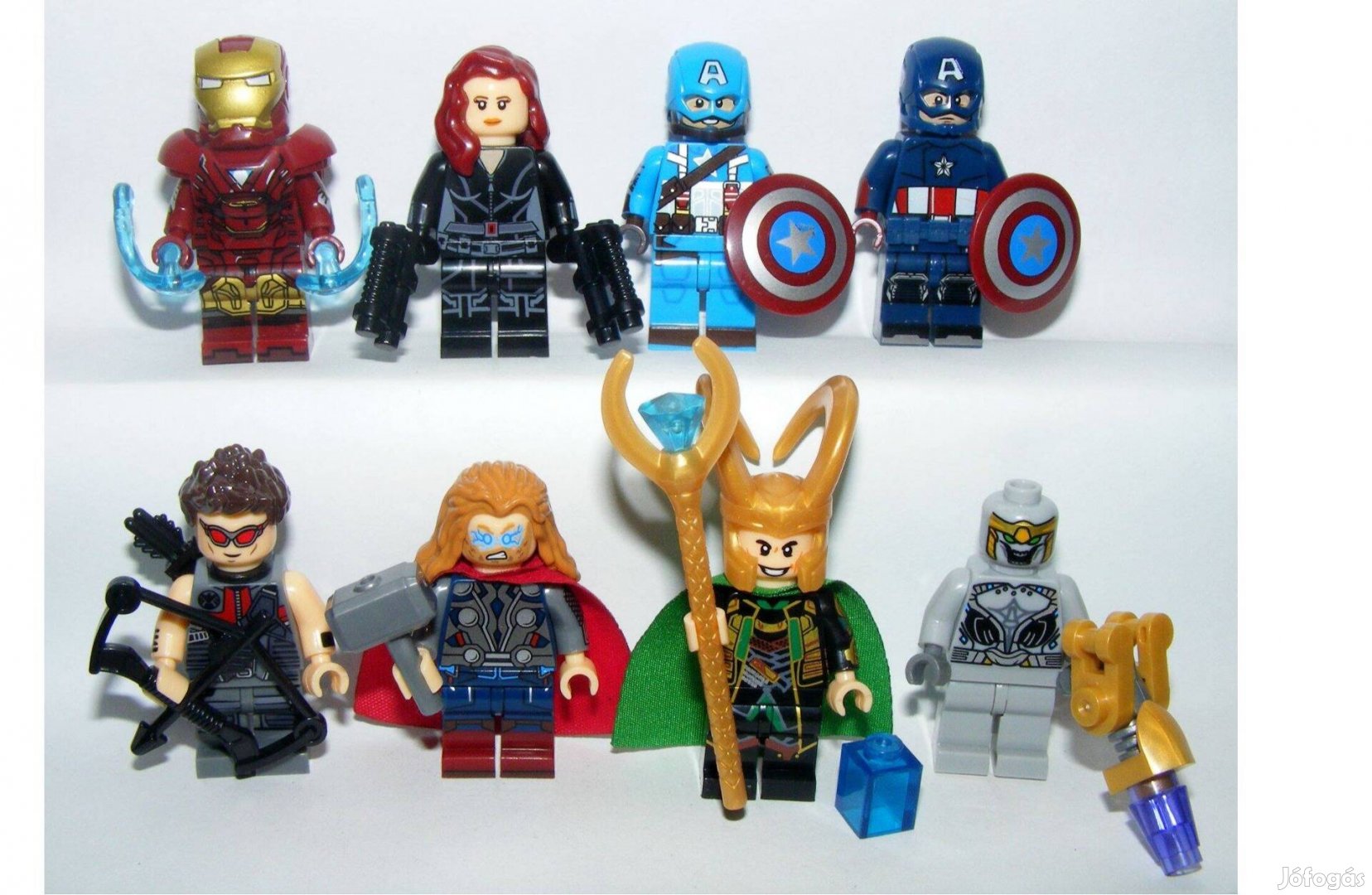 Lego Bosszúállók figurák Chituri Loki Thor Tesseract Amerika kapitány